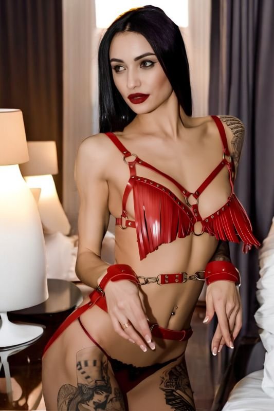 fantazi dünyası-3 Fantazi Püskül Sütyen Bel Kemeri Seti 3