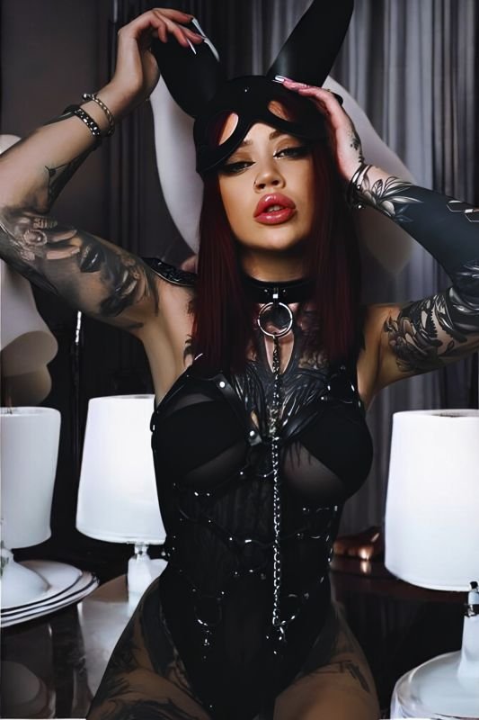 Fantazi Tavşan Maske Body Tasma Seti 8