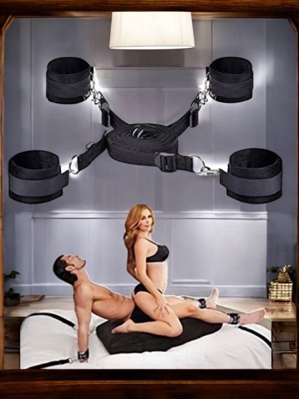 Fantazi Yatak Bağlantı Halatı El Kelepçesi Ayak Kelepçesi Seti 10