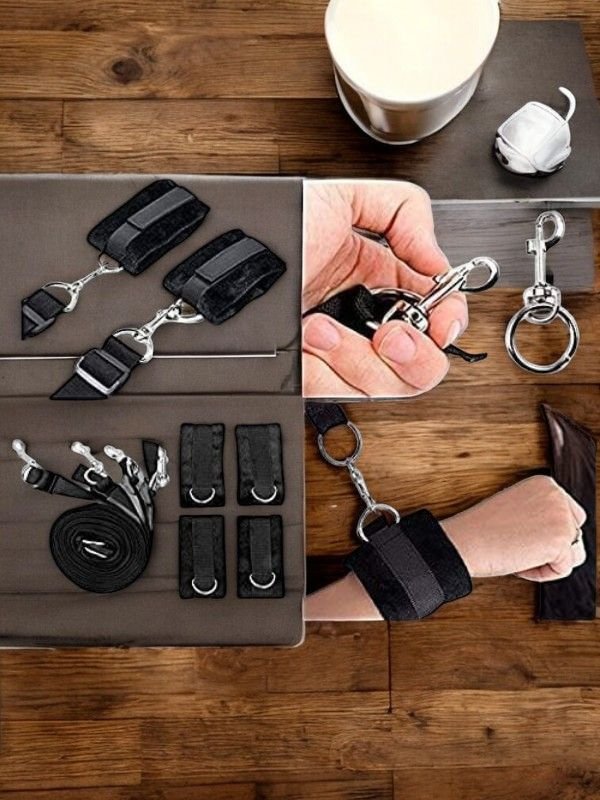 Fantazi Yatak Bağlantı Halatı El Kelepçesi Ayak Kelepçesi Seti 3