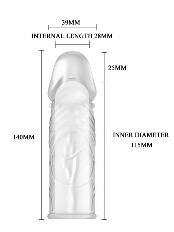 14cm Saydam 2,5cm Dolgulu Penis Kılıfı 3