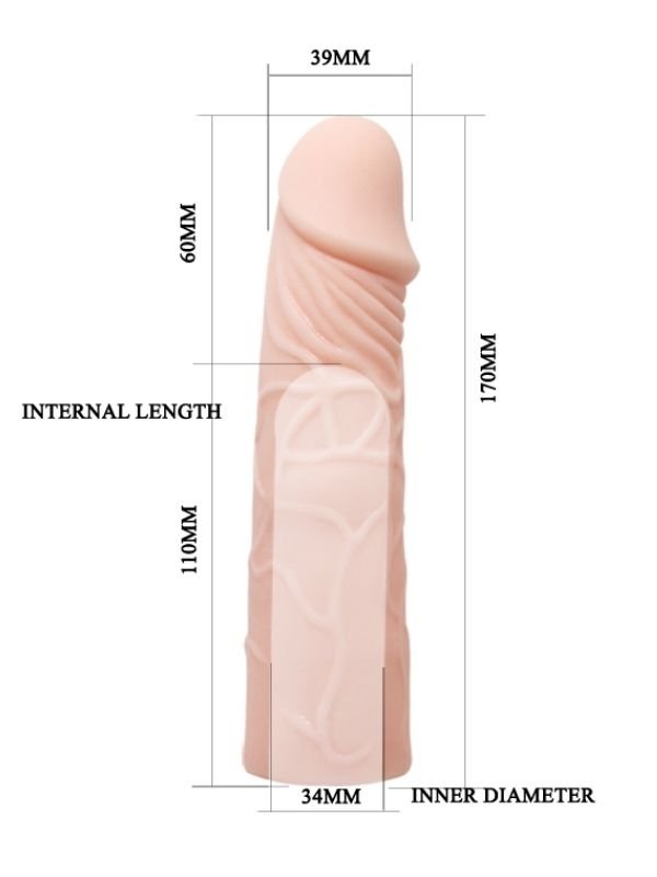 17cm Ten Rengi 6cm Dolgulu Penis Kılıfı 5