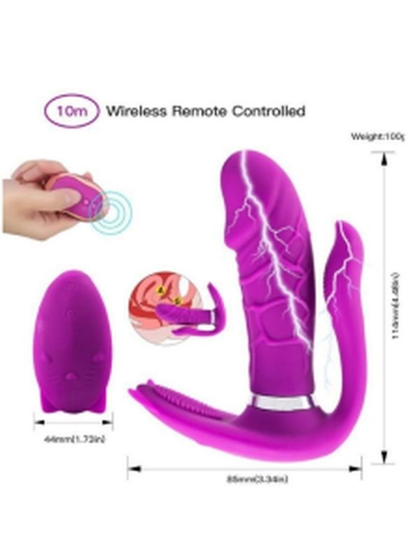 3’ü 1 Arada Uzaktan Kumandalı Giyilebilir Clitoris ve G-Spot Titreşimli Vibratör 1