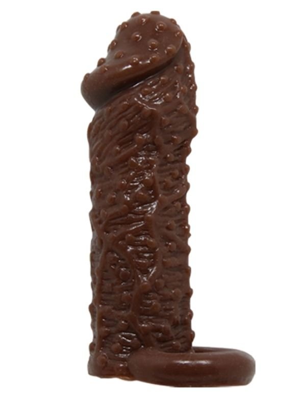 4 cm Uzatmalı Damarlı Penis Kılıfı Esmer 1