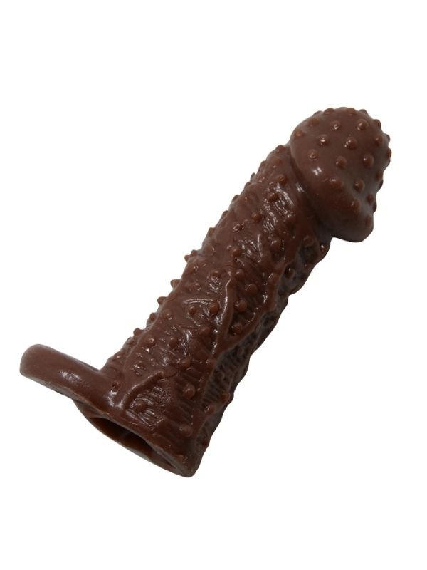 4 cm Uzatmalı Damarlı Penis Kılıfı Esmer 2