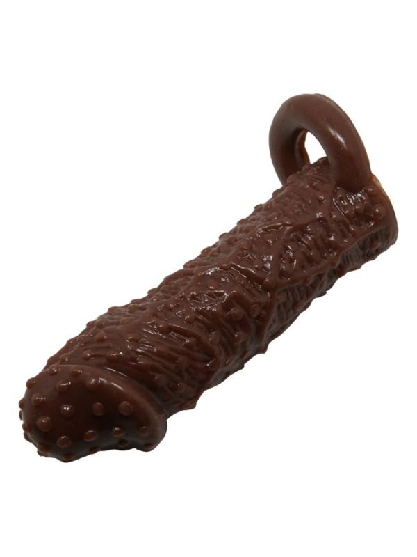4 cm Uzatmalı Damarlı Penis Kılıfı Esmer 3