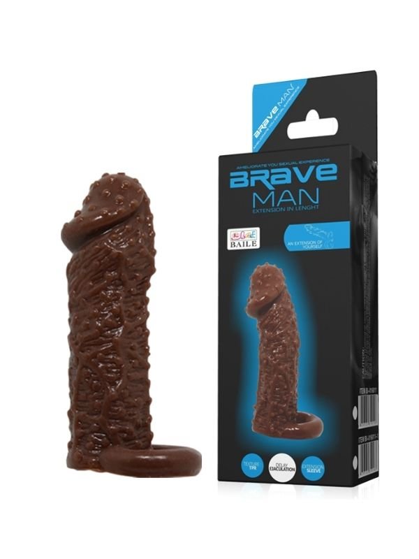 4 cm Uzatmalı Damarlı Penis Kılıfı Esmer 5