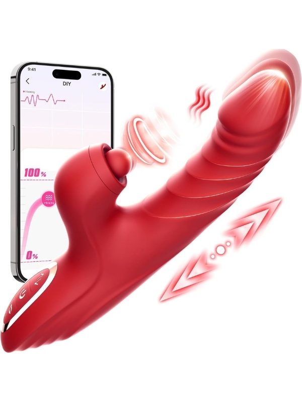 Censan 4in1 – Kırmızı Zarafet 4in1 – Kırmızı Zarafet, Dört Fonksiyon Bir Arada Telefon Aplikasyonlu Modern Vibratör 1