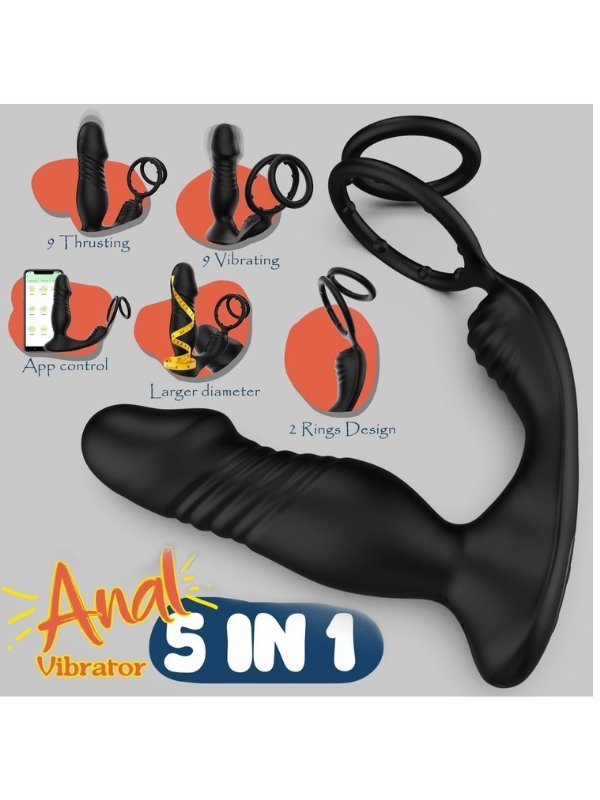 5in1 Telefon Kontrollü Titreşimli İleri Geri Vibratör 2