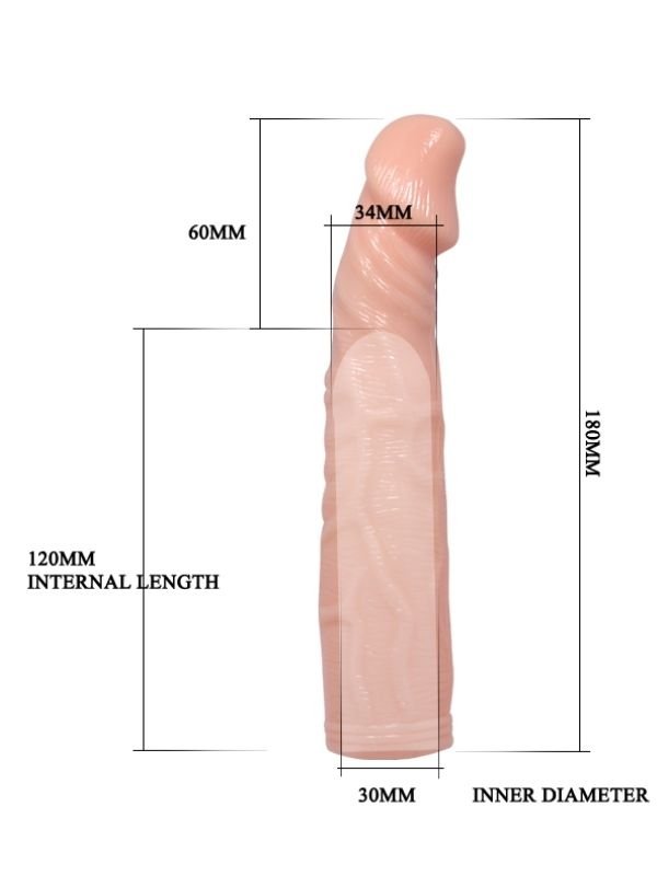 6 cm Dolgulu Titreşimli Silikon Penis Kılıfı 4