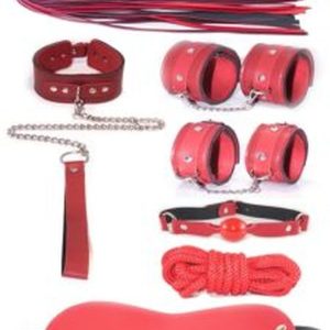 7 Parça Fetiş Esaret Seti Kırmızı