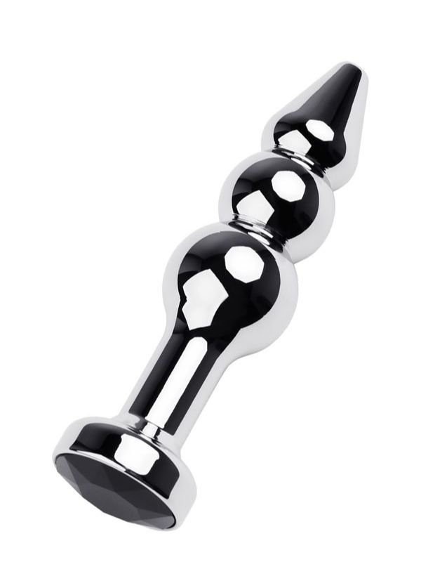 Anal Plug Metal gümüş siyah kristalli 11 cm 1