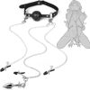 BDSM 4’ü 1 Arada Bondage Seti – Ağızlık, Klipsler ve Anal Plug Zincir 8