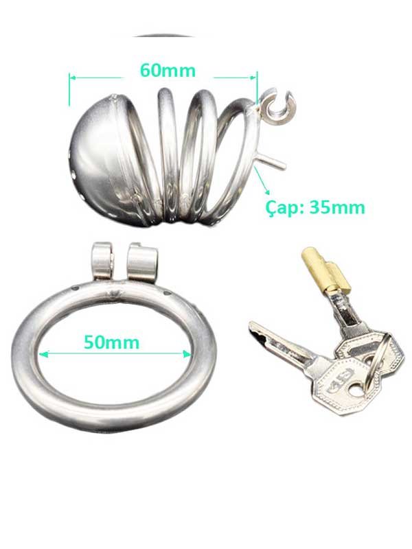 BDSM Paslanmaz Çelik Penis Kafesi ModelNo6 3