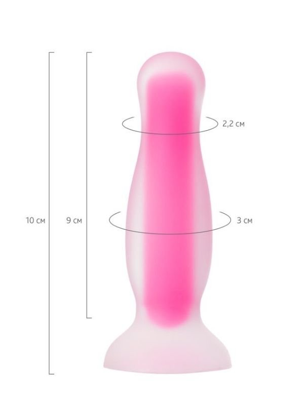 Beyond Cain Glow Gece Parlayan Anal Plug , Silikon, Şeffaf, 10 cm 4