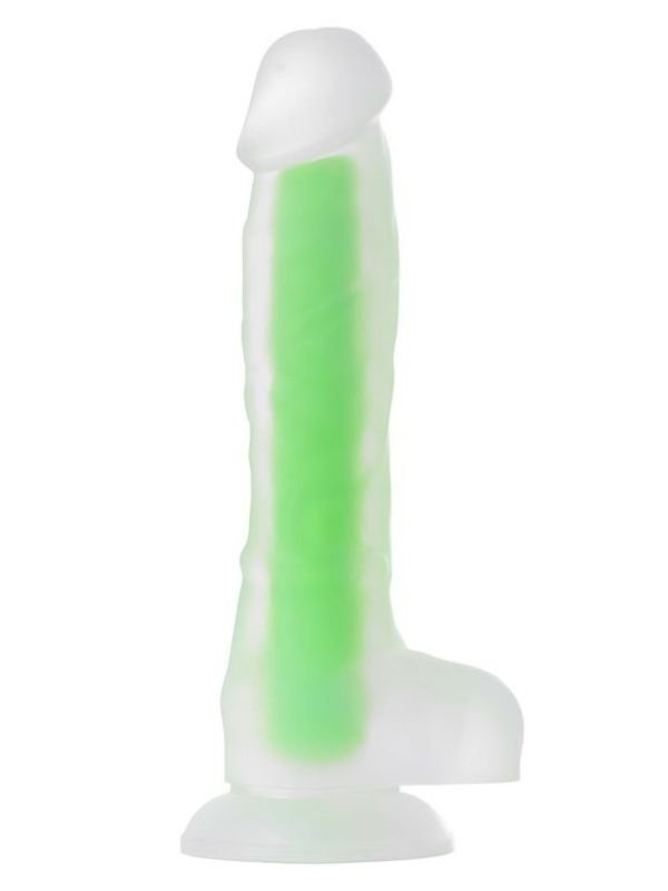 Beyond Clark Glow Gece Parlayan Yeşil Dildo Silikon Şeffaf 22 cm 1