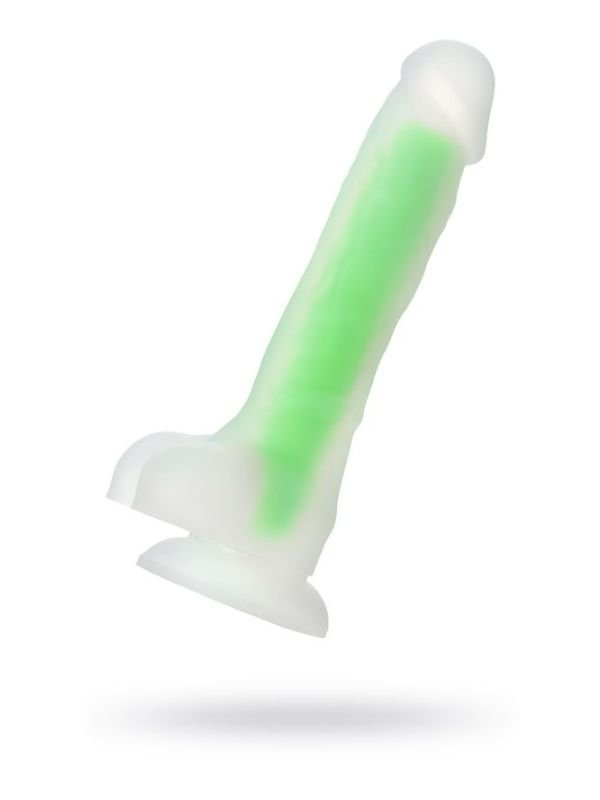 Beyond Yeşil Dick Glow Gece Parlayan Dildo, Silikon, Şeffaf, 18 cm 2