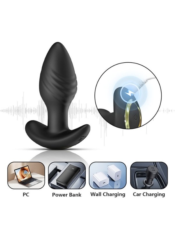 Big Boat Anchor Swing – Telefon Kontrollü Titreşimli Anal Plug (Siyah) 4