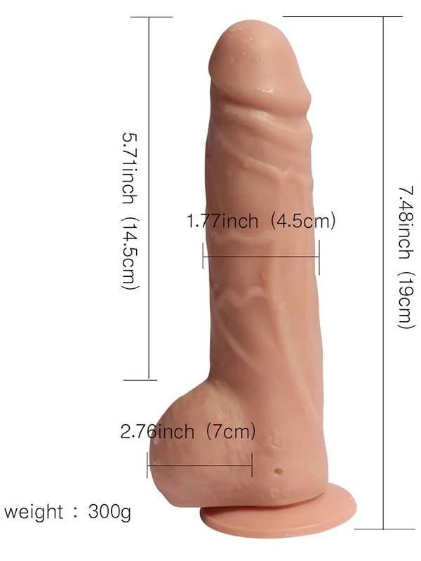 Big Detective Şarjlı Uzaktan Kumandalı Titreşimli Gerçekçi Dildo 19 cm 2