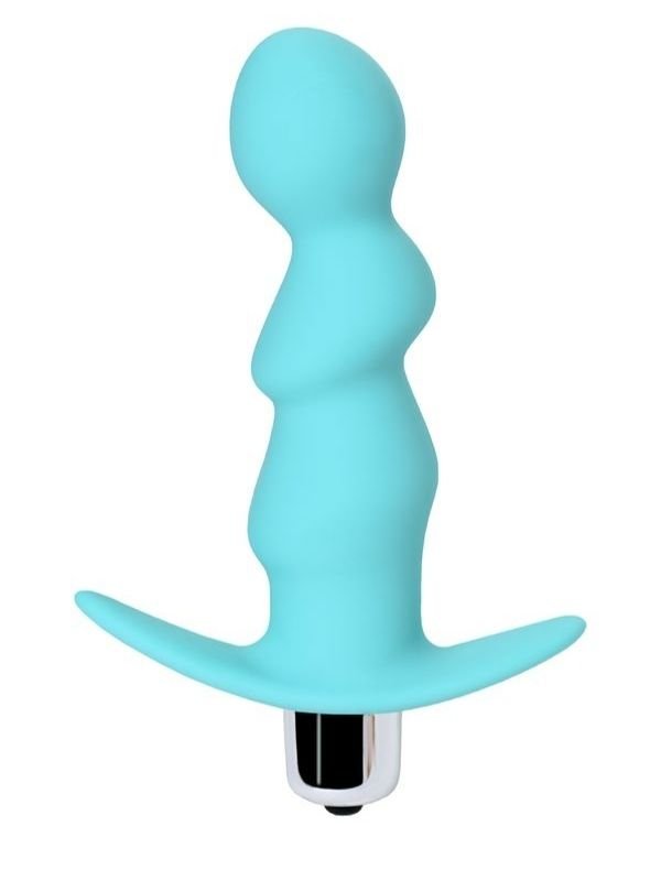 Bland Anal Vibratör Plug Mavi 12 cm 3