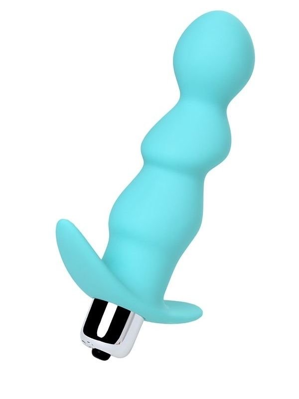 Bland Anal Vibratör Plug Mavi 12 cm 4
