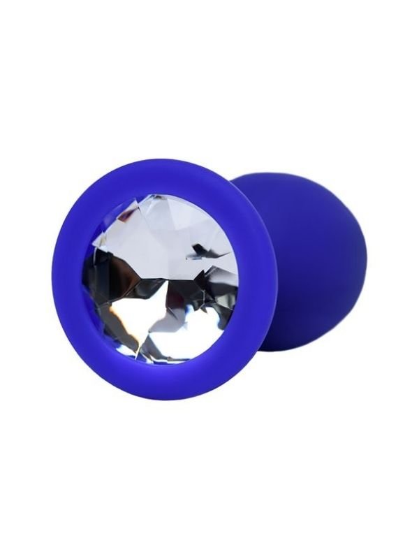 Brilliant Anal Plug Mavi beyaz kristalli 7 cm 26 g 3