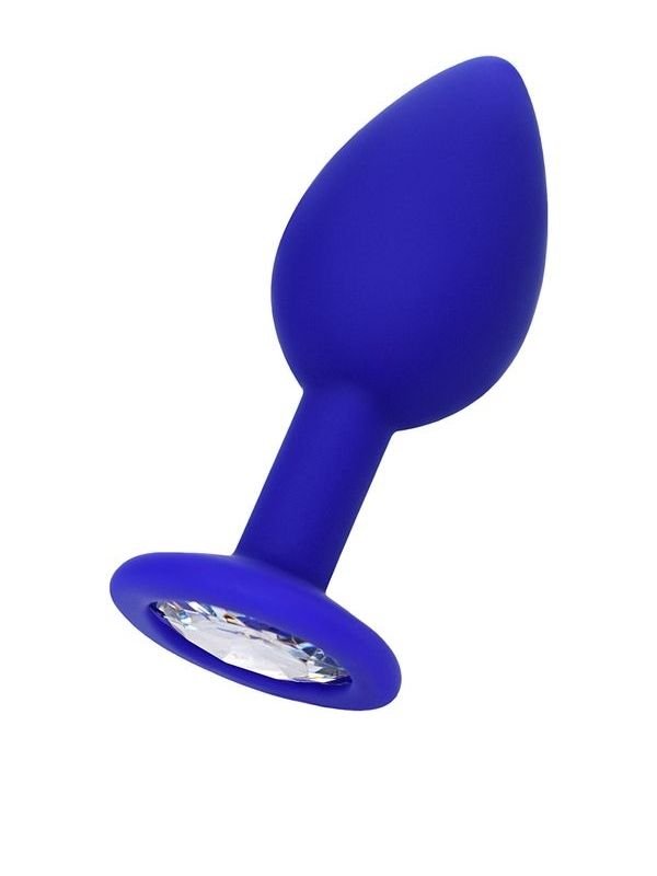 Brilliant Anal Plug Mavi beyaz kristalli 7 cm 26 g 4