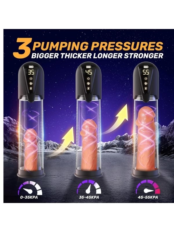 Cafatop 3’ü 1 Arada Erkek Vakum Pompası ve Mastürbatörü – Elektrikli Otomatik Emiş, Penis Büyütücü ve 2 Yedek Kılıf + 3 Penis Halkası, Pembe İç Kılıf, USB Şarjlı 5