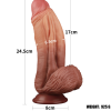 Lovetoy 10 İnç Dual layered Platinum Silicone Cock Dildo 10