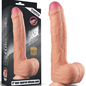 Lovetoy 11 İnç Dual Layer Platinum Silicone Cock