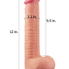 Lovetoy 12 İnç Dual Layered Platinum Silicone Cock Dildo 10