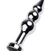 Anal Plug Metal gümüş siyah kristalli 11 cm 4