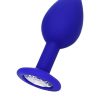 Brilliant Anal Plug Mavi beyaz kristalli 7 cm 26 g 9