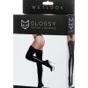 Glossy ELİZA Dantelli Deri Çorap 10