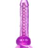 Kıkırdaklı Jel Dildo Celiam, TPE, mor, 20,5 cm 7