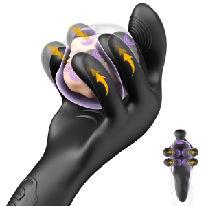 LongZ-Black – Erkekler için 10 Modlu Titreşimli ve 10 Modlu Sıkma Fonksiyonlu Mastürbatör