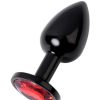 Metal Anal Plug, Metal, siyah, kırmızı kristalli, 7,2 cm, Ø2,8 cm, 50 g 6
