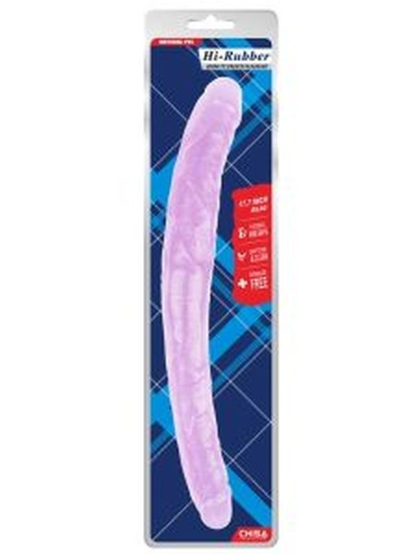 Chisa Hi-Rubber Şeffaf Jel Çift Taraflı Dildo - 45cm Mor 2