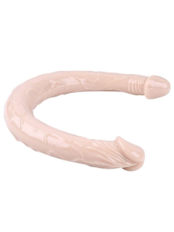 Çift Taraflı Esnek Dildo 40 cm – Gerçekçi Dokulu Ten Renk 2