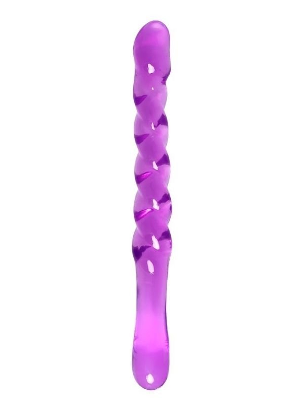Çift taraflı Jel Dildo Tanza, TPE, mor, 27,5 cm 1