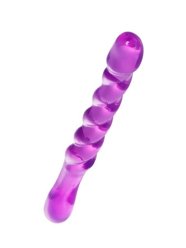 Çift taraflı Jel Dildo Tanza, TPE, mor, 27,5 cm 2