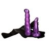 Çift Taraflı Mor Renk Belden Bağlamalı Dildo 8