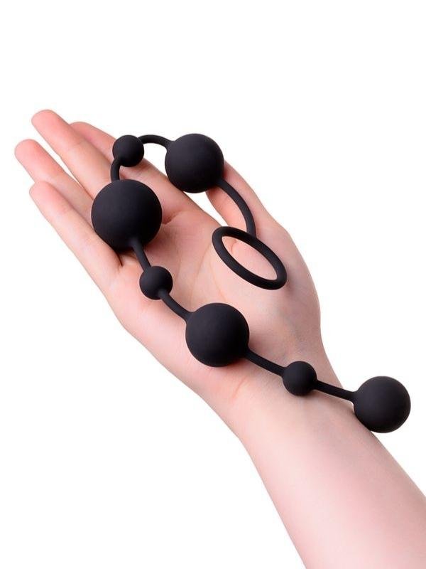 Coron Anal Boncuk Silikon Siyah 35,9cm 2