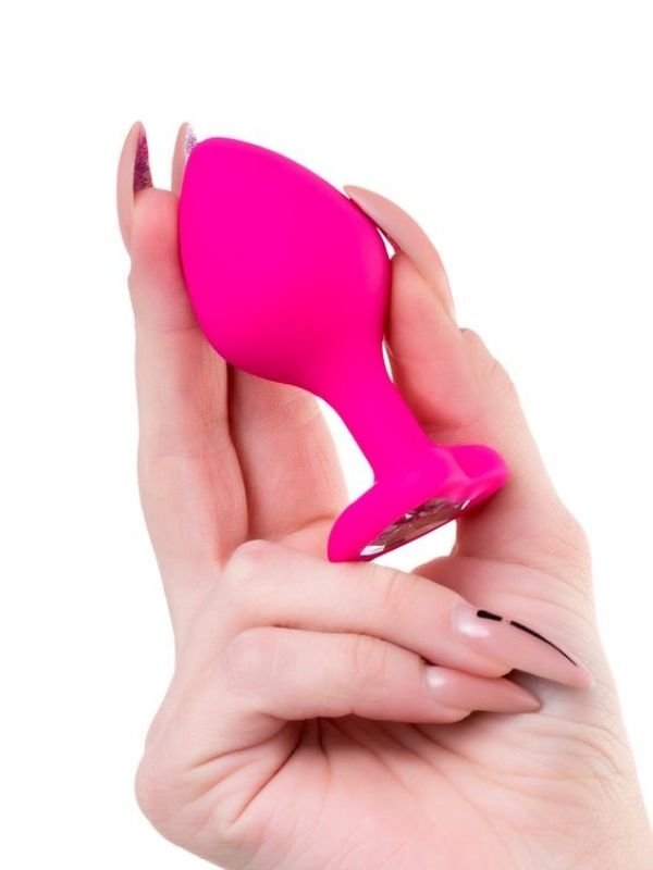Diamond Heart Anal Plug Pembe 8 cm 3