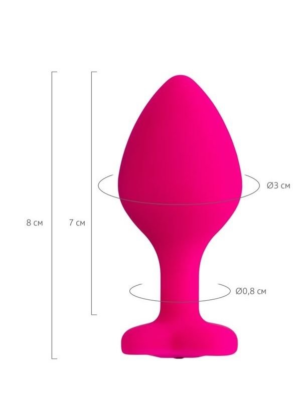 Diamond Heart Anal Plug Pembe 8 cm 4