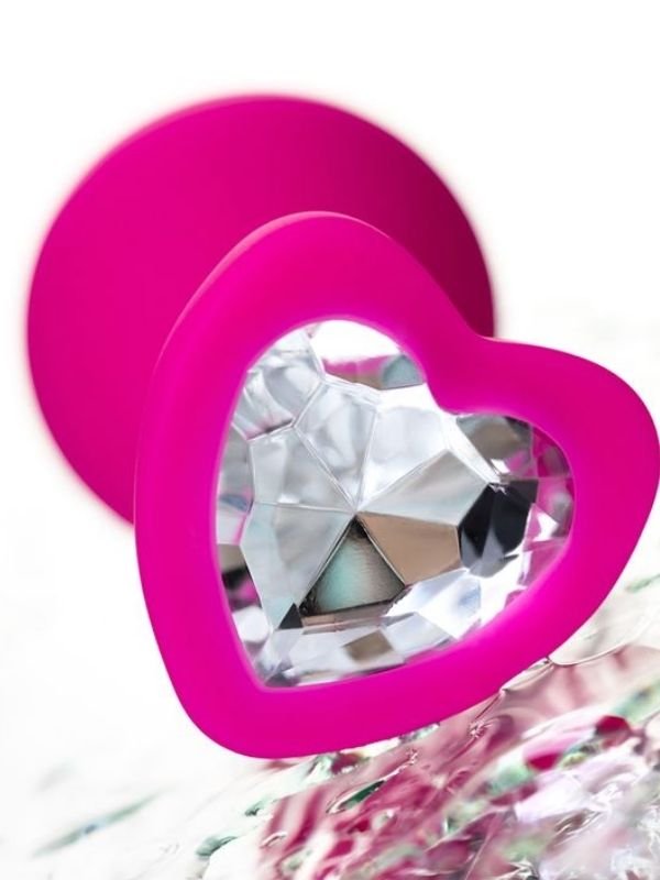 Diamond Heart Anal Plug Pembe 8 cm 5