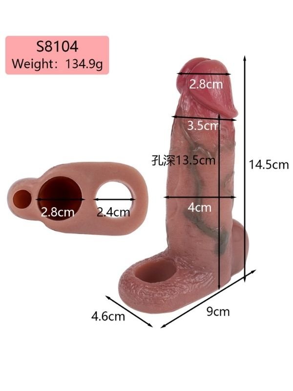 Dolgulu Testis Geçmeli Penis Kılıfı Model no: S8104 2