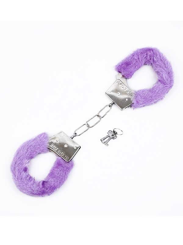 Censan Fetiş Fantezi Mor Peluşlu Metal Kelepçe Fetiş Fantezi Mor Peluşlu Metal Kelepçe 1