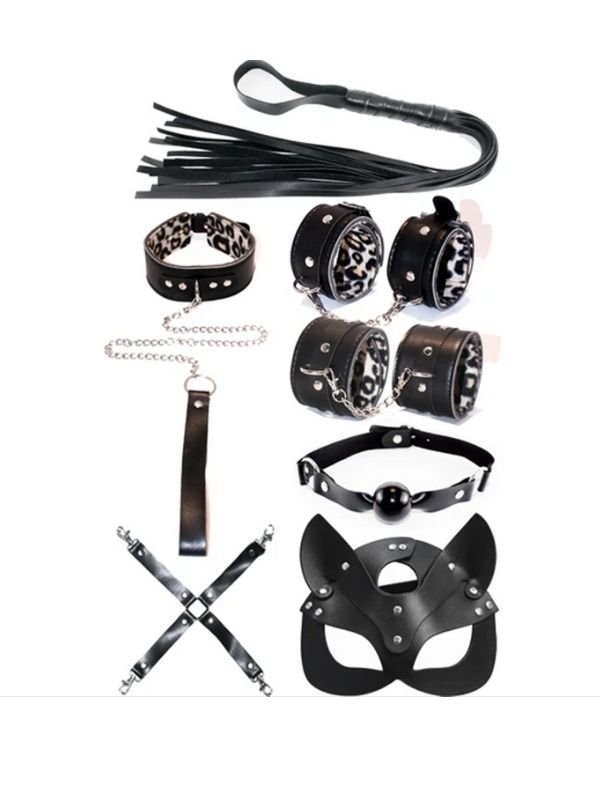 Fetiş Siyah Leopar Set 7 Parça 1