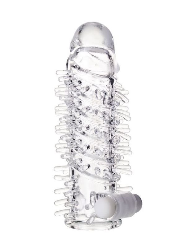 Fril Titreşimli Şeffaf Penis Kılıfı 1
